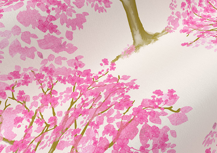 Classic Woodland, Pink Blossom - Roman Blind - Image 4
